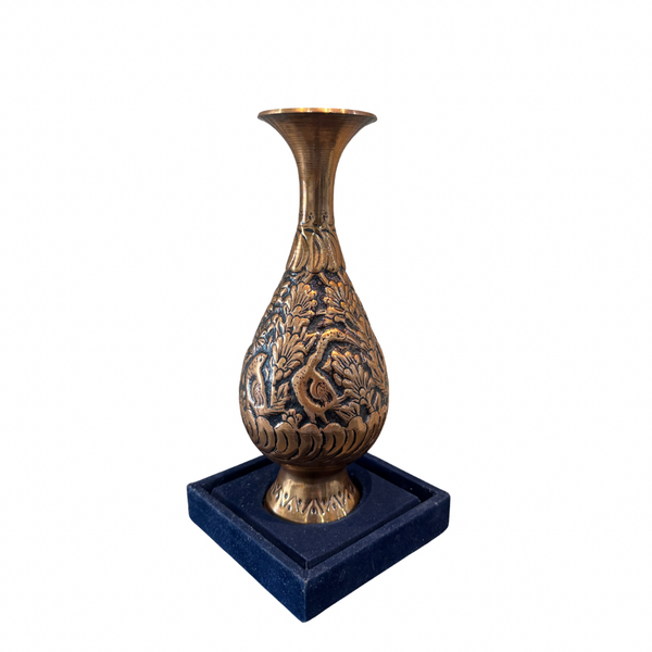 Hand-Engraved Copper Vase