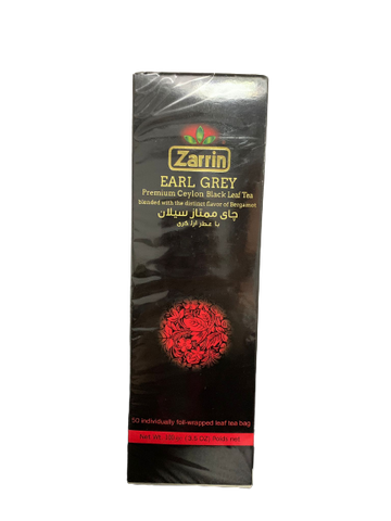 Zarrin Earl Grey -Premium Ceylon Black Leaf Tea(50 Leaf Tea Bags)